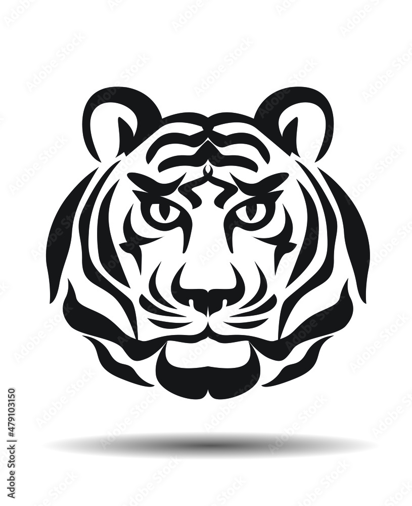 Tiger head, Vector Illustration and icon. Tiger head, Vector Illustration and icon.