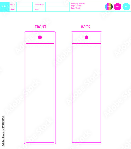Customizable Bag Packaging Vector Illustration, Custom Dieline Scaled Template, True to size Package Design, Editable Vector Adobe Illustrator Template, Real Size Package Design Dimension Print Ready