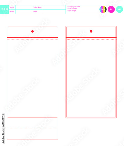 Customizable Bag Packaging Vector Illustration, Custom Dieline Scaled Template, True to size Package Design, Editable Vector Adobe Illustrator Template, Real Size Package Design Dimension Print Ready