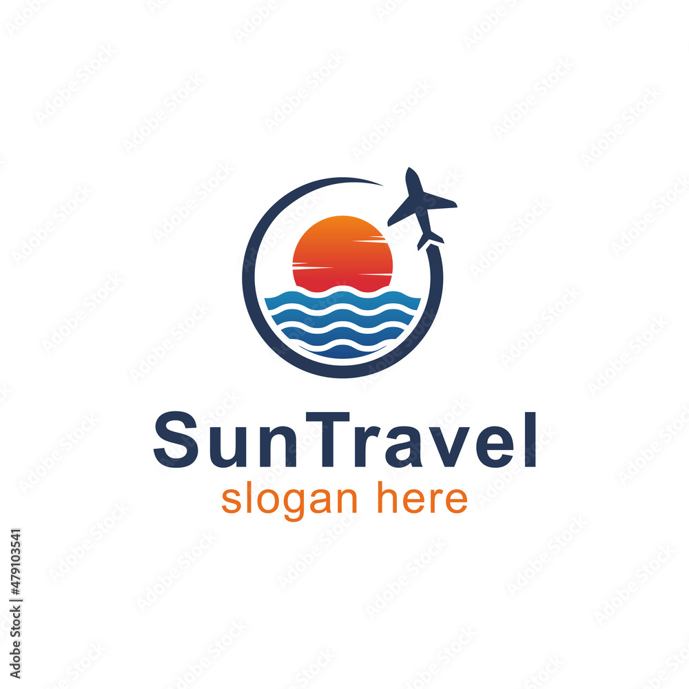 Obraz premium travel and tour adventure isolated logo design.vacation the world traveler logo template