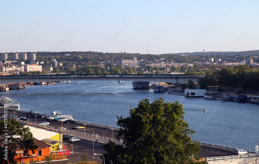 View of the Danube and Sava rivers from Kalemegdan Fortress in Belgrade, Serbia. Belgrade is largest cities of Southeastern Europe. View of the Danube and Sava rivers from Kalemegdan Fortress in Belgrade, Serbia. Belgrade is largest cities of Southeastern Europe.