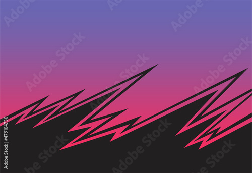Abstract background with gradient spikes and jagged zigzag line pattern and some copy space are