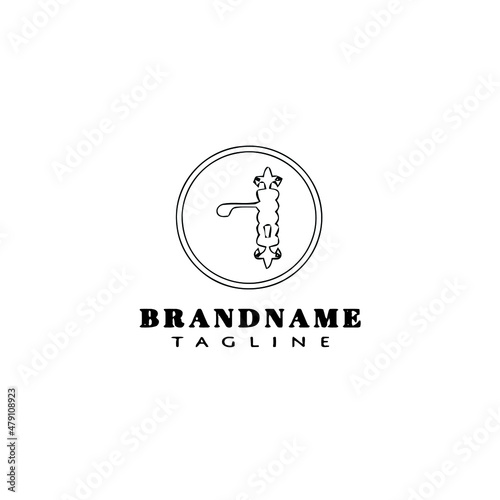 door equipment logo cartoon template icon design black isolated vector illustration