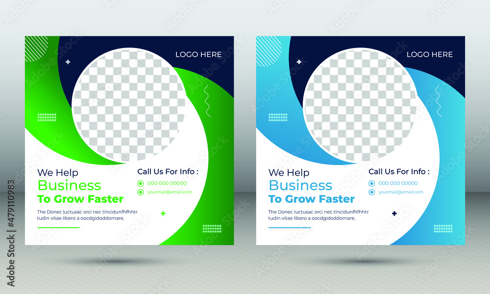 Digital business marketing social media post template With Colors. Digital business marketing social media post template With Colors.
