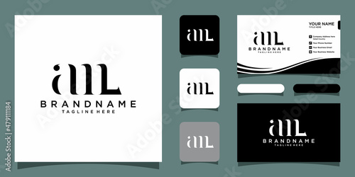 Aml logo symbol. vector business symbol element with business card design template