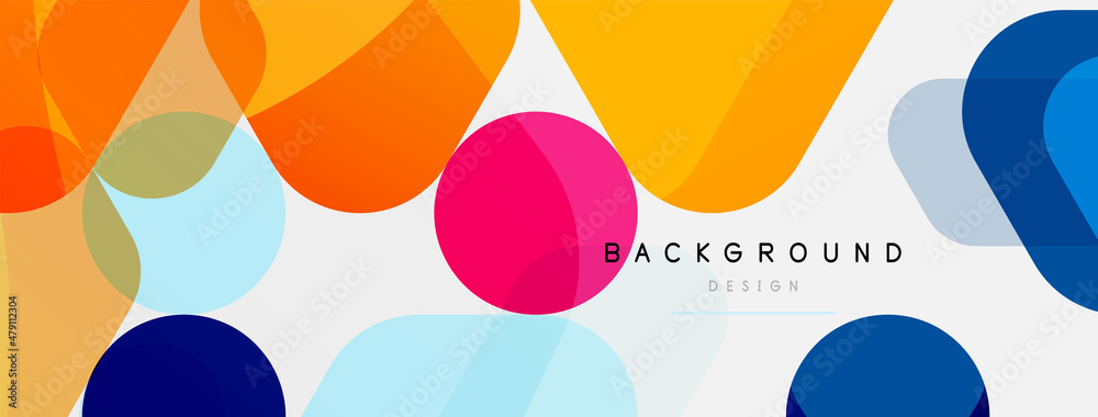Color bubbles and rounded geometric shapes on white. Vector geometric minimal abstract background for wallpaper, banner, background, landing page Color bubbles and rounded geometric shapes on white. Vector geometric minimal abstract background for wallpaper, banner, background, landing page