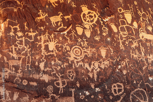 Hieroglyphics in Utah on red rock