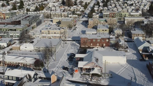 flying over the snow at garry point park, Canadá