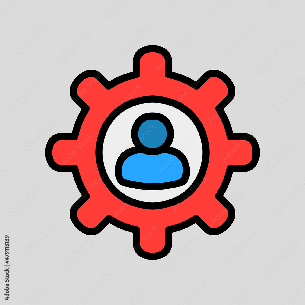 Settings icon in filled line style about social media, use for website mobile app presentation Settings icon in filled line style about social media, use for website mobile app presentation