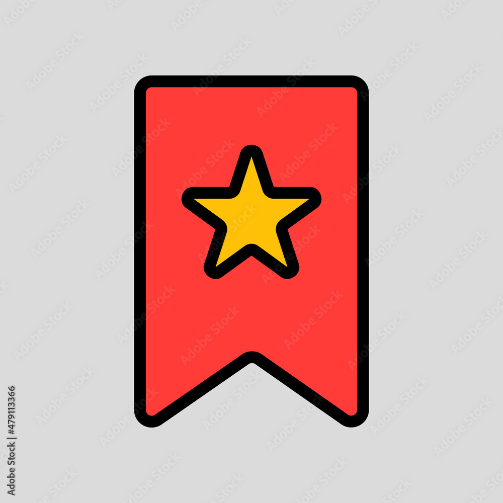 Bookmark icon in filled line style about social media, use for website mobile app presentation Bookmark icon in filled line style about social media, use for website mobile app presentation