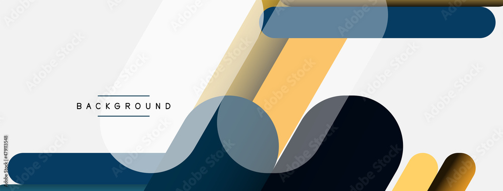 Overlapping round shapes and lines background. Vector illustration for wallpaper banner background or landing page Overlapping round shapes and lines background. Vector illustration for wallpaper banner background or landing page