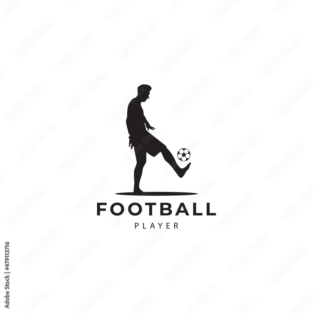 football player with juggling ball silhouette logo vector icon symbol illustration design football player with juggling ball silhouette logo vector icon symbol illustration design