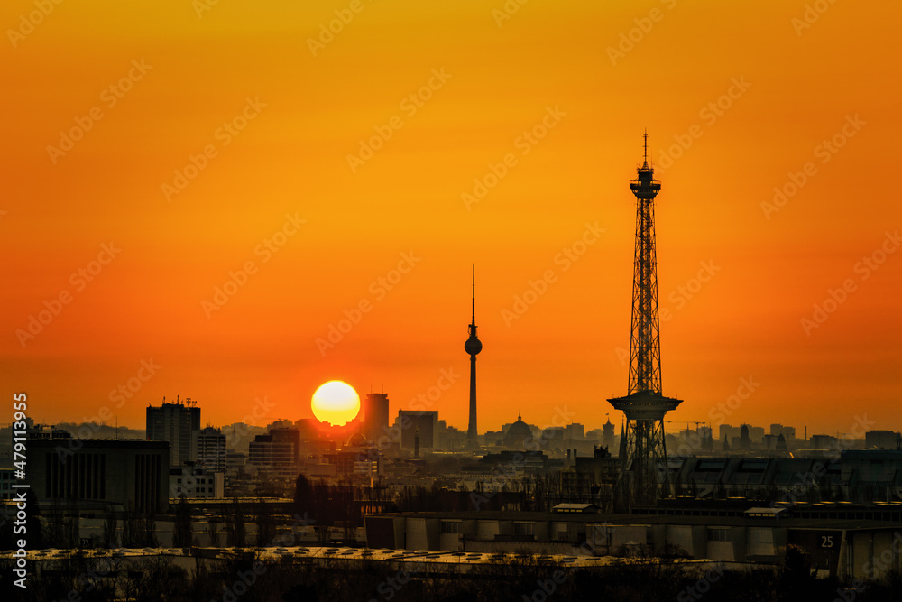 Obraz premium Berlin Sonnenaufgang fernsehturm funkturm