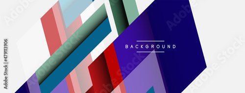 Vector background. Abstract overlapping color lines design with shadow effects. Illustration for wallpaper banner background or landing page
