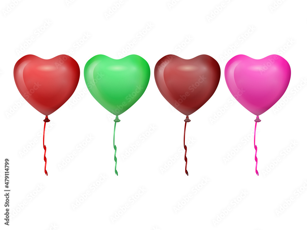 Heart balloon set
