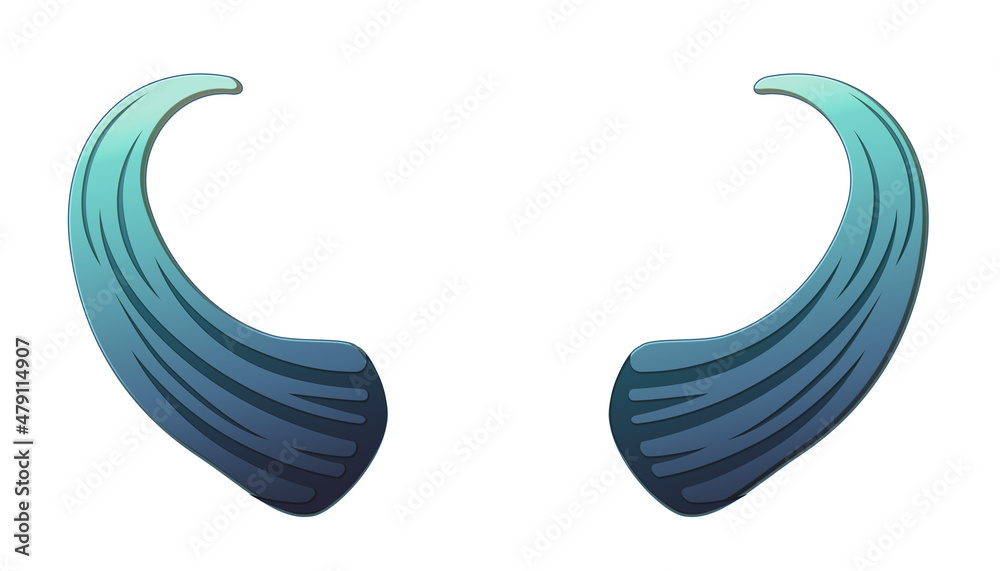 Obraz premium horn vector illustration white background animal basic debil blue