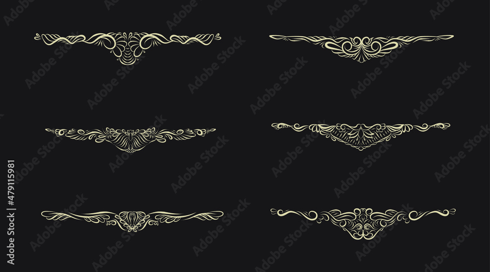 Divider ornament set vintage floral style