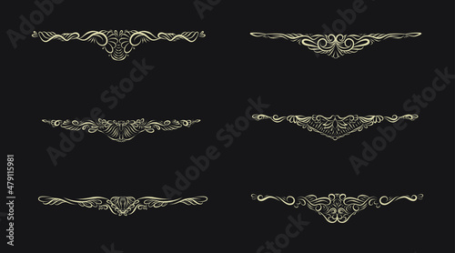Divider ornament set vintage floral style