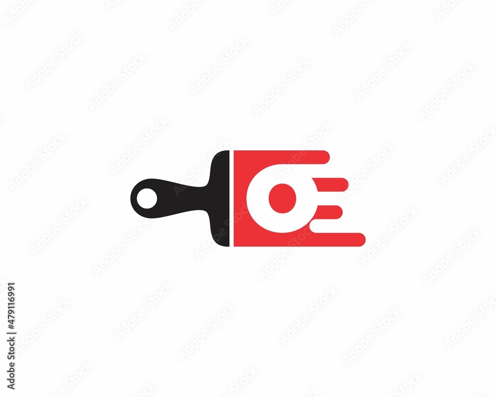 Paint Brush With Negative Space Letter O 001 Paint Brush With Negative Space Letter O 001
