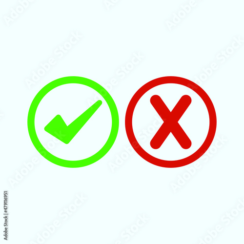 Free Download Check mark green and red line icons. Vector illustration. eps - Vector - GFXLoad