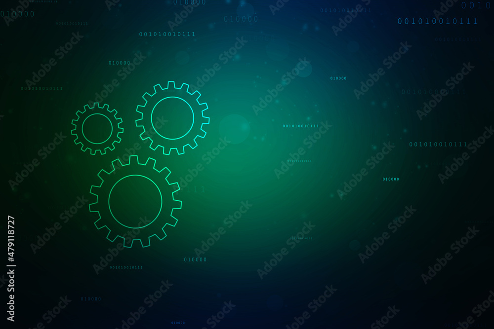 2d illustration abstract gear Network 2d illustration abstract gear Network