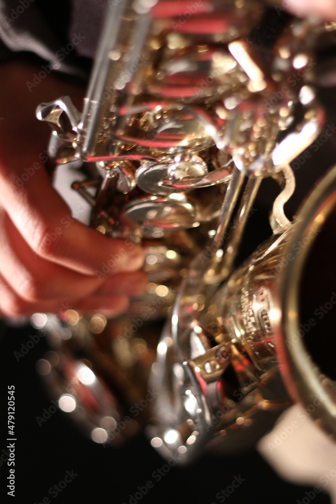 Fototapeta premium close up of a saxophone