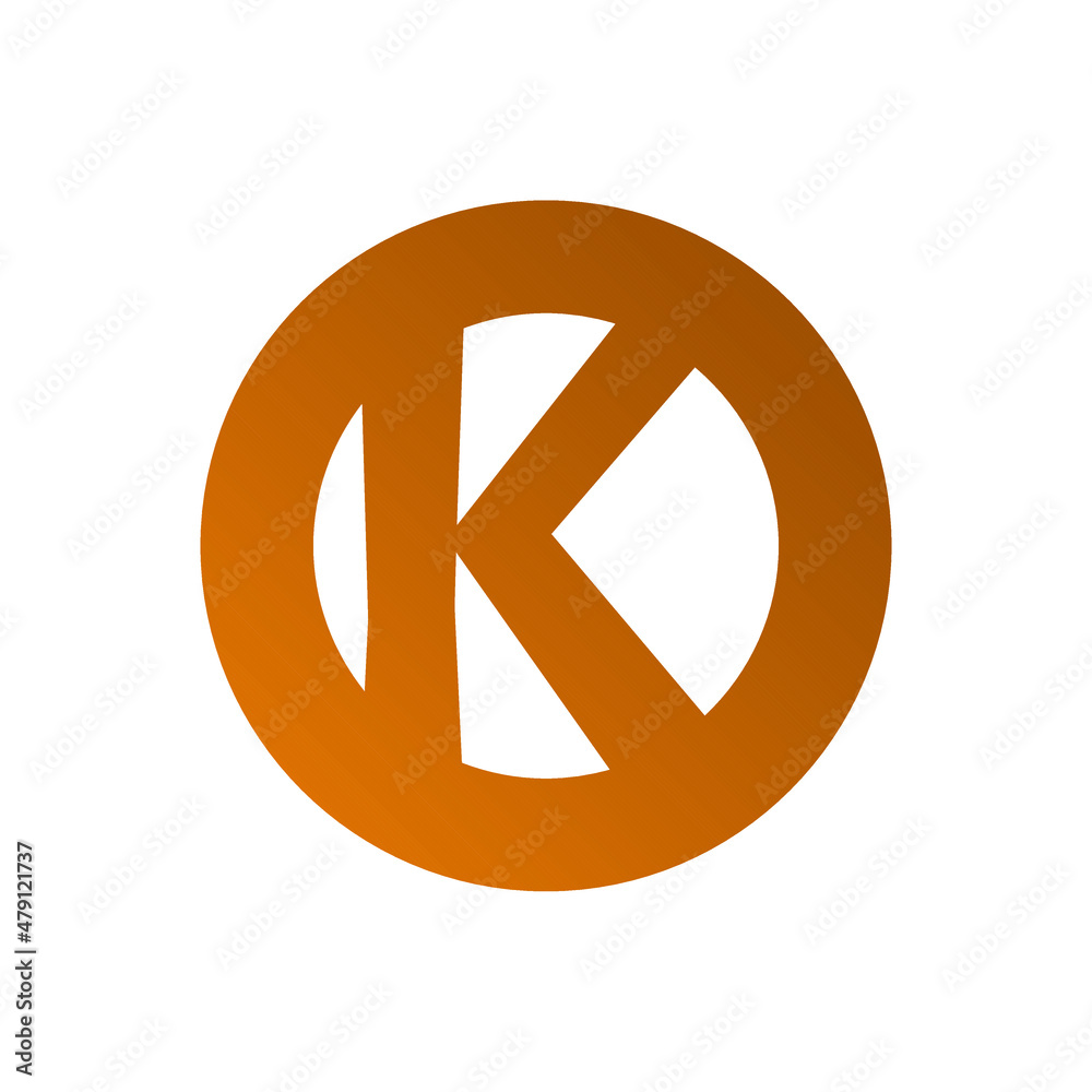 K lettering logo in circle shape. K lettering logo in circle shape.