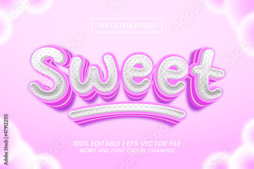 Sweet editable text effect cartoon 3d style