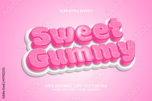 Sweet Gummy editable text effect cartoon 3d style