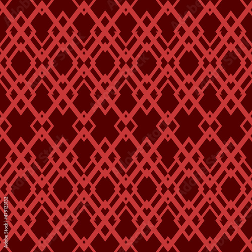 Seamless vector geometric  on red tone background for pattern