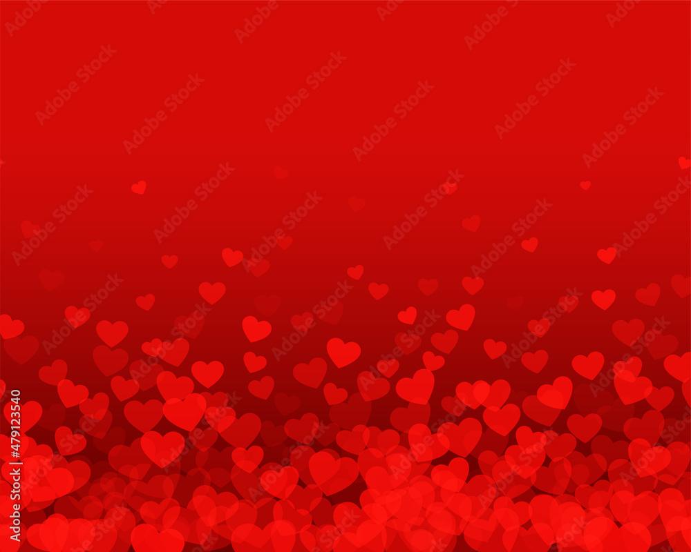 red background with small floating hearts