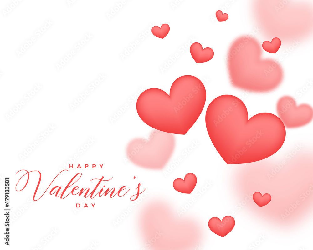 3d red hearts valentines day card design