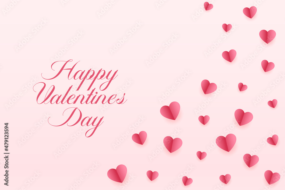 valentines day small paper hearts background design