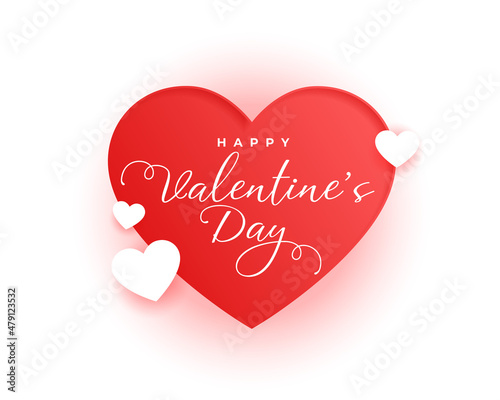 happy valentines day cute greeting design with red heart