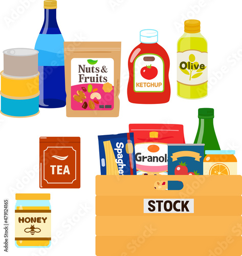 買い置きの食料品、ストック