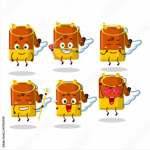 Orange pencil sharpener table cartoon designs as a cute angel character