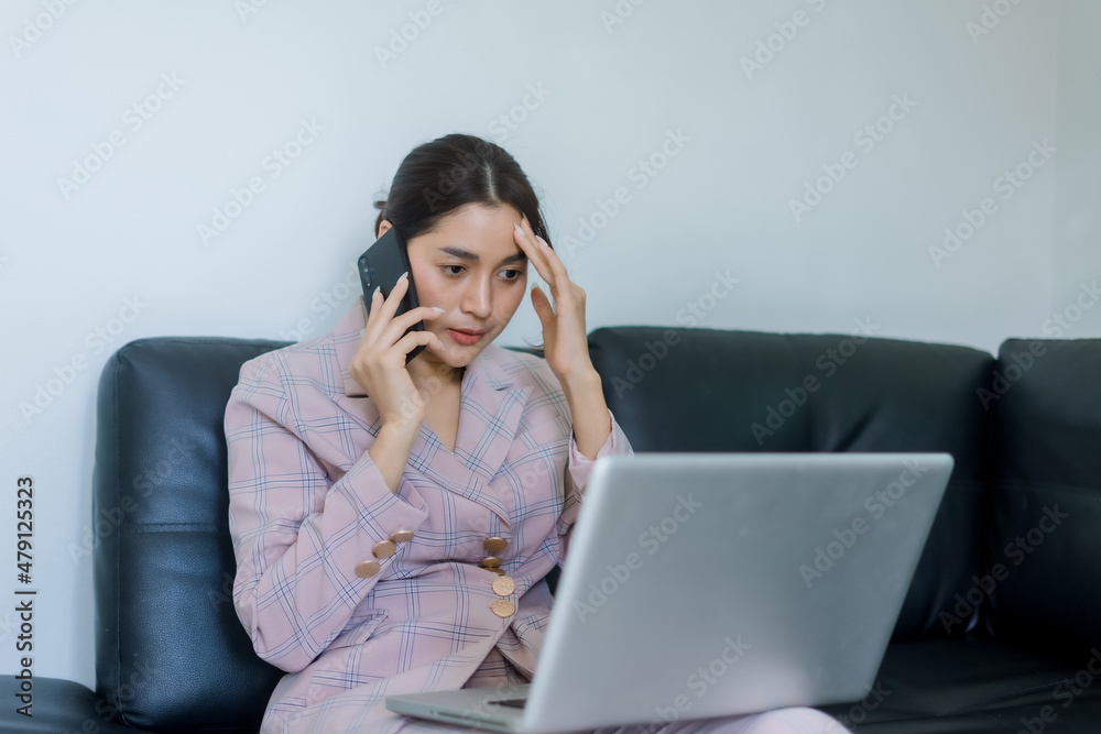 businesswoman talking on the phone in office businesswoman talking on the phone in office