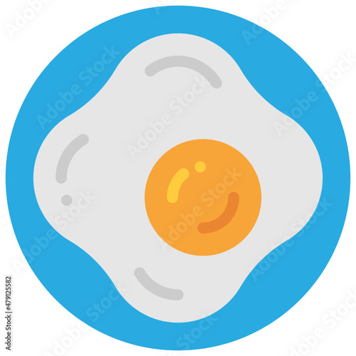 fried egg flat icon