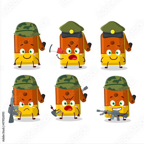 A charming soldier orange pencil sharpener table cartoon picture bring a gun machine