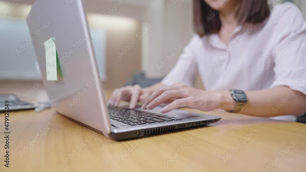 Close up female typing on laptop keyboard, working hours writing email to clients, accounting work field, office working space, portable laptop computer, author writing e-book or online article Close up female typing on laptop keyboard, working hours writing email to clients, accounting work field, office working space, portable laptop computer, author writing e-book or online article
