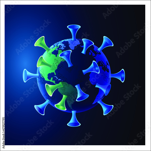 world Omicron virus attack concept illustration artwork