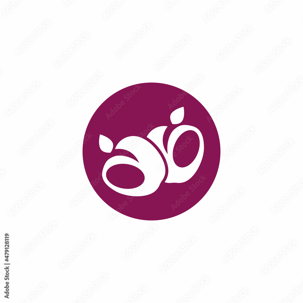 Obraz premium Plum logo vector icon design template