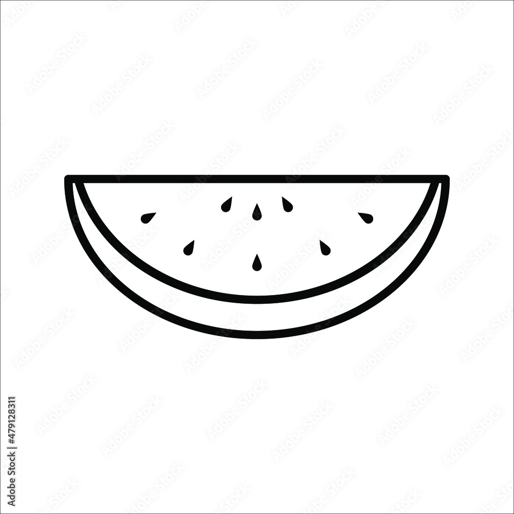 Watermelon icon, vector isolated melon symbol on white background. Watermelon icon, vector isolated melon symbol on white background.