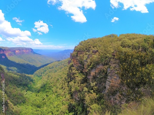 landscape Mountains with blue sky and clouds
