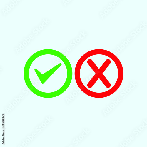 Free Download Check mark green and red line icons. Vector illustration. eps - Vector - GFXLoad