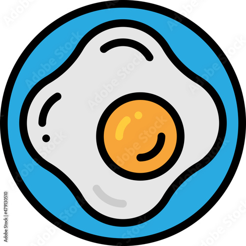 fried egg filled outline icon