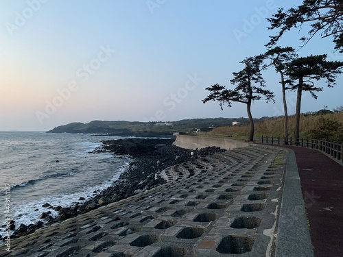伊豆大島 夕日 富士箱根伊豆国立公園 伊豆諸島 東京