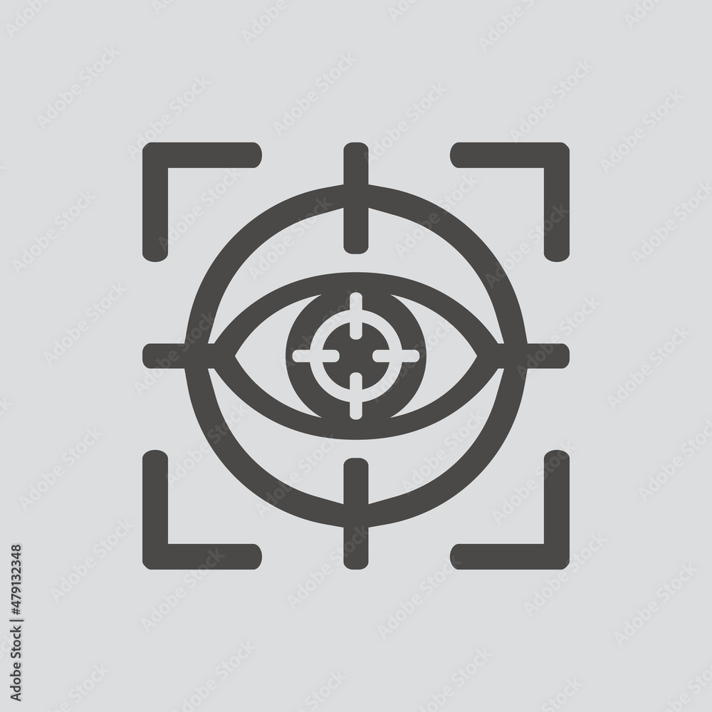 Eye target icon isolated sign symbol and flat style for app, web and digital design. Eye target icon isolated sign symbol and flat style for app, web and digital design.