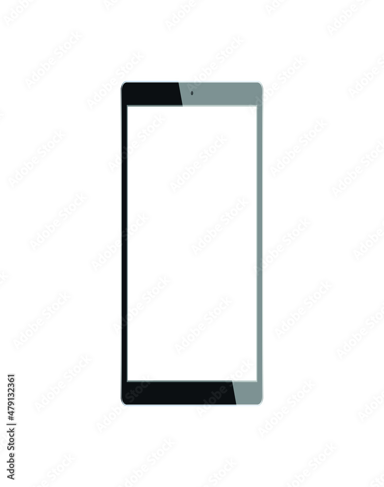 Black Smart Phone Front View Isolated on White Black Smart Phone Front View Isolated on White