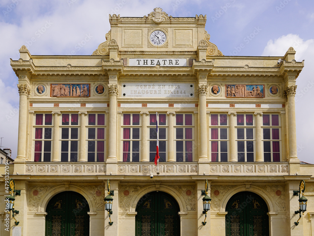 facade of Theatre building in beziers city France